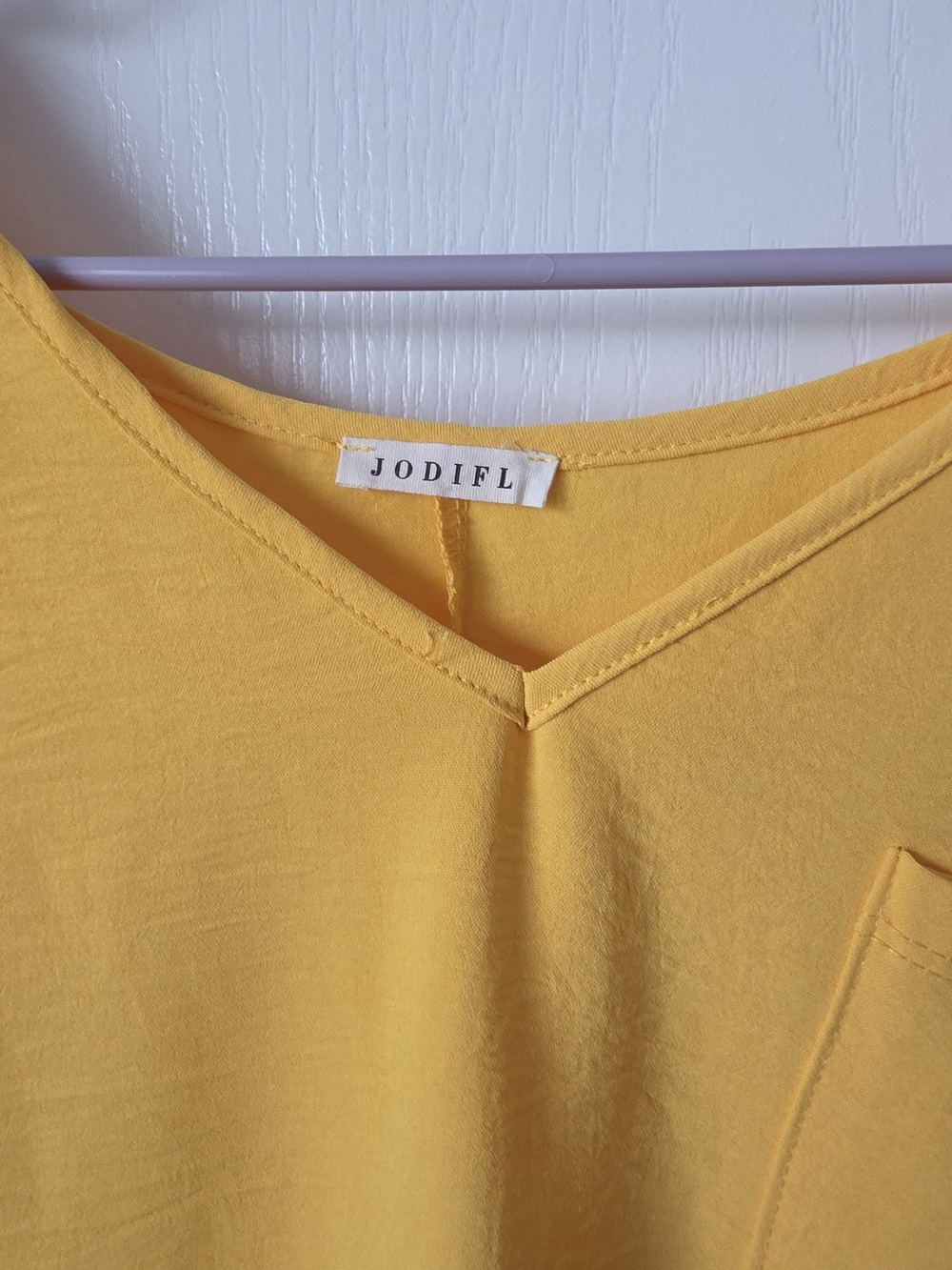 JODIFL Bright Yellow V-Neck Pocket Tee